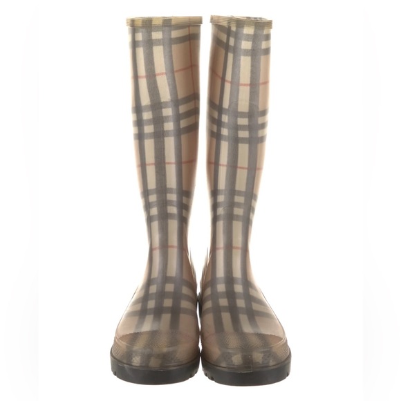 BURBERRY House Check Pattern Rubber Rain Boots - Picture 2 of 6